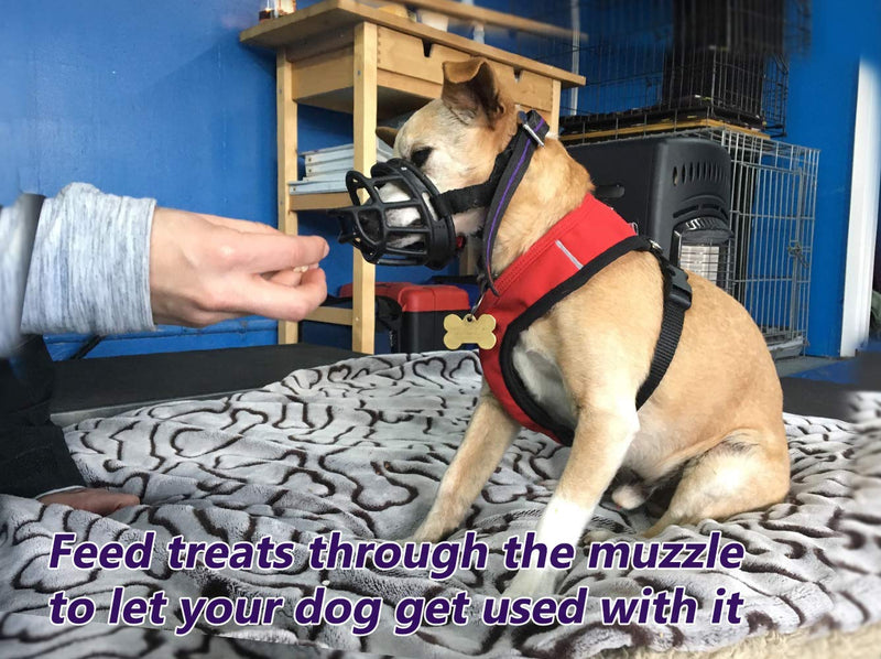 [Australia] - Mayerzon Dog Muzzle, Basket Breathable Silicone Dog Muzzle for Anti-Barking and Anti-Chewing Size1-7.8/2.7in Black 