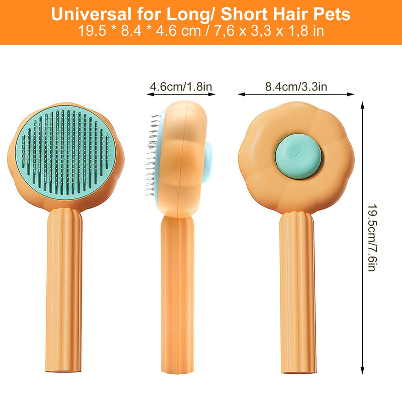 Pet hair cleaning brush, dog brush, cat brush, pet brush for short hair, long hair, cat comb with handle, brush for pet grooming for removing undercoat, loose fur and dirt (A) A - PawsPlanet Australia