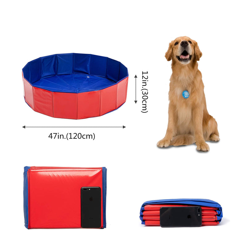 Qirreao 120 x 30 cm Foldable Dog Swimming Pool,Paddling Pool for Pets,Playing in the Water - PawsPlanet Australia