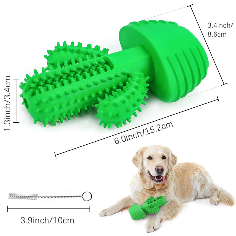 G.C Dog Chew Toys Indestructible Squeaky Toy Cactus Toothbrush Interactive Tough Durable Teeth Cleaning for Aggressive Large Medium Pets Doggy - PawsPlanet Australia