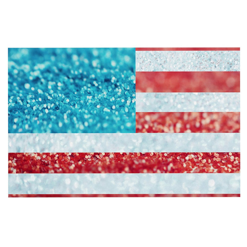 [Australia] - KESS InHouse Beth Engel Red White and Glitter Flag Feeding Mat for Pet Bowl, 18 by 13-Inch 