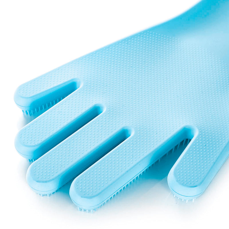 Tierecare Guinea Pig Washing Gloves Bathing Grooming Shampoo Brush Silicone Rabbit Hair Removal High Density Teeth Dog Cat Small Pet Massaging Glove Blue - PawsPlanet Australia