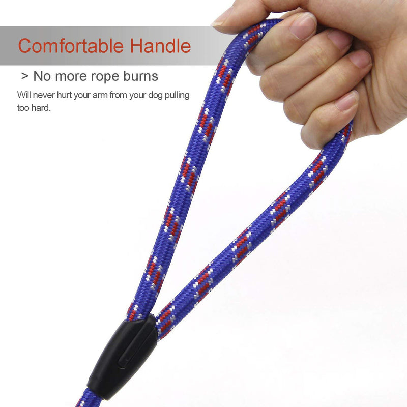 [Australia] - Coolrunner Durable Dog Slip Rope Leash, 5 FT Dog Training Leash, Strong Slip Lead, Standard Adjustable Pet Slipknot Nylon Leash for Small Medium Dogs(10-80 lb) Blue 