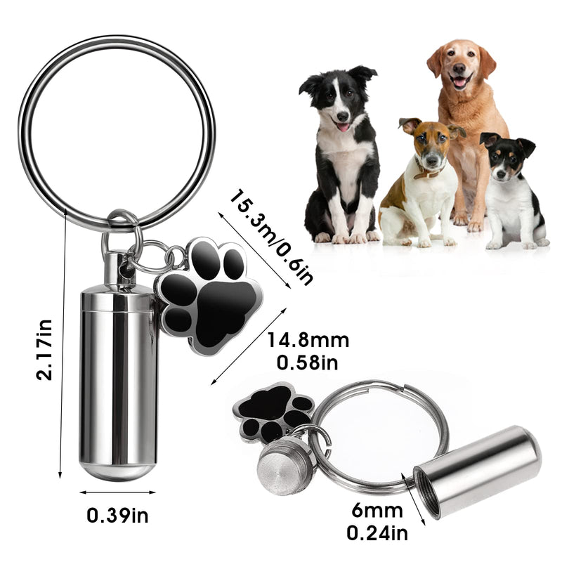 Pack of 2 mini urn for dogs, ashes urn bottle dog claw pendant made of stainless steel, memorial ashes memorial urn key chain, cremation ashes memorial jewelry memorial keychain for pets - PawsPlanet Australia