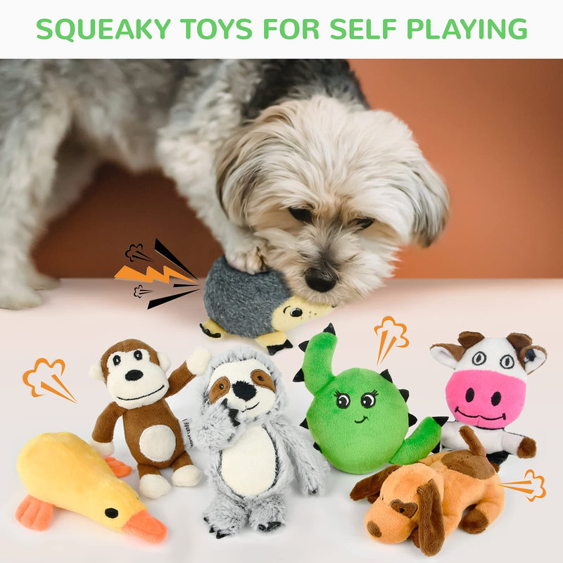Dog Squeaky Toys for Small Dogs, 12 Pack Puppy Toys for Teething Cute Small Dog Toys Stuffed Plush Dog Toy Bundle Natural Cotton Puppy Rope Toy Dog Chew Toys for Puppies Pet Toys for Dogs - PawsPlanet Australia