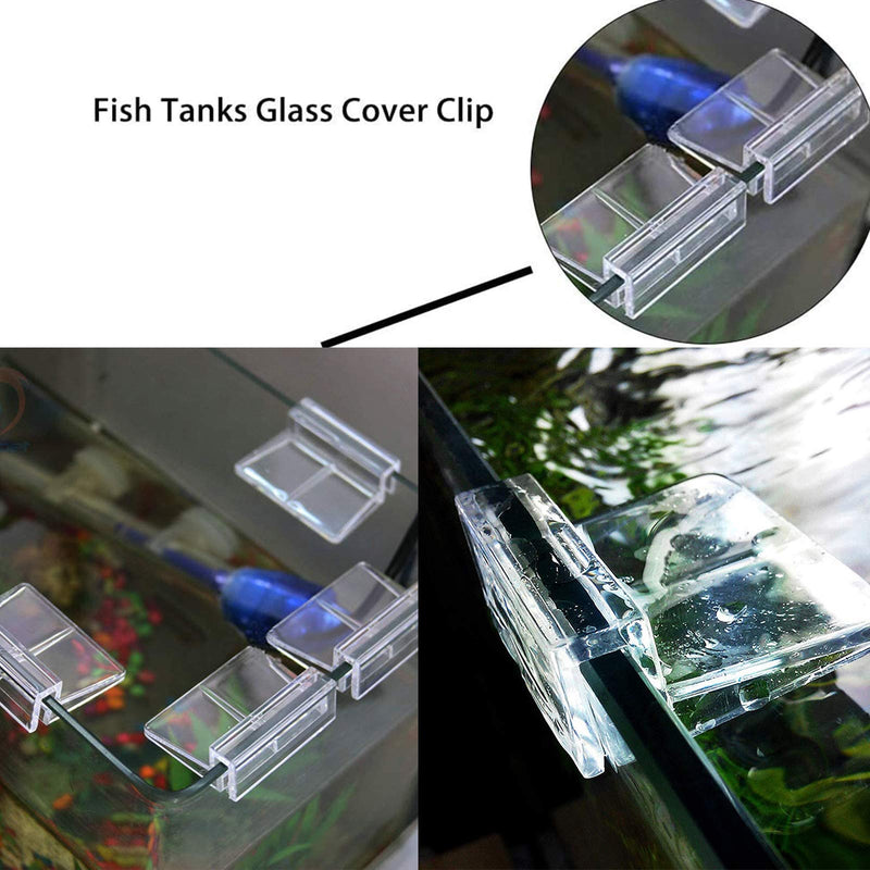 NC 16 Pcs Fish Tanks Glass Cover Clip 6mm Transparent Aquarium Fish Tanks Support Holder Universal Acrylic Lid Clips for Rimless Aquariums - PawsPlanet Australia