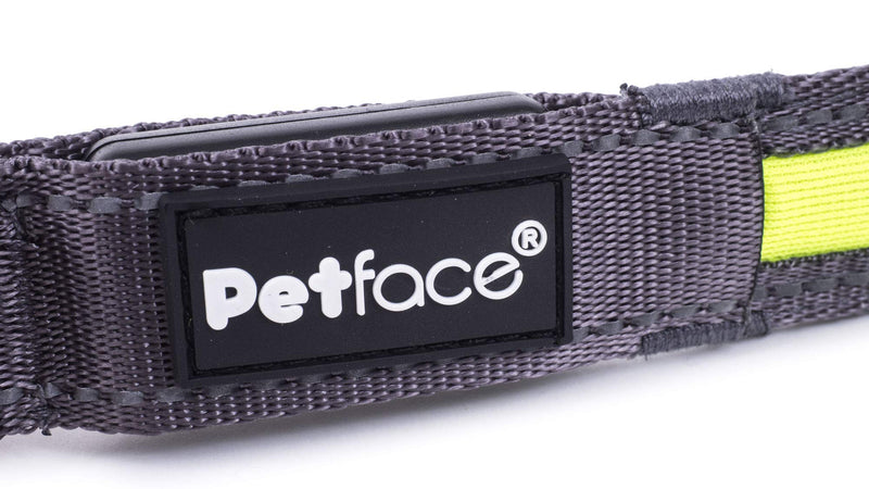 Petface Outdoor Paws Flashing Yellow Reflective Collar, Medium - PawsPlanet Australia