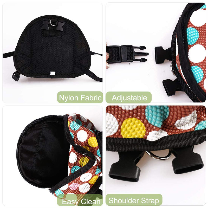 [Australia] - uxcell Dog Backpack Adjustable Straps Dot Pattern Puppy Pet Carrier Holder Bag with Leash Rope for Outdoor Travel Hiking Camping Brown M 