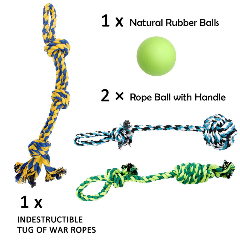 Youngever 4 Pack Dog Rope Toys, Puppy Chew Toys Dog Toys for Medium to Large Dogs - PawsPlanet Australia