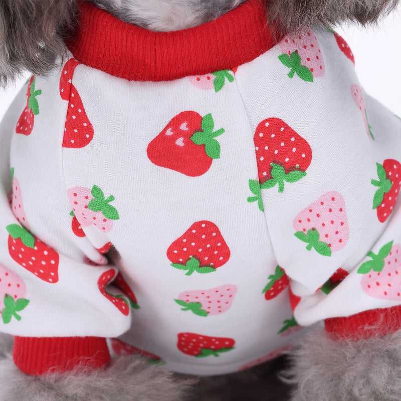[Australia] - Amakunft 2-Pack Dog Clothes Dogs Cats Onesie Soft Dog Pajamas Cotton Puppy Rompers Pet Jumpsuits Cozy Bodysuits for Small Dogs and Cats M Monkey & Strawberry 