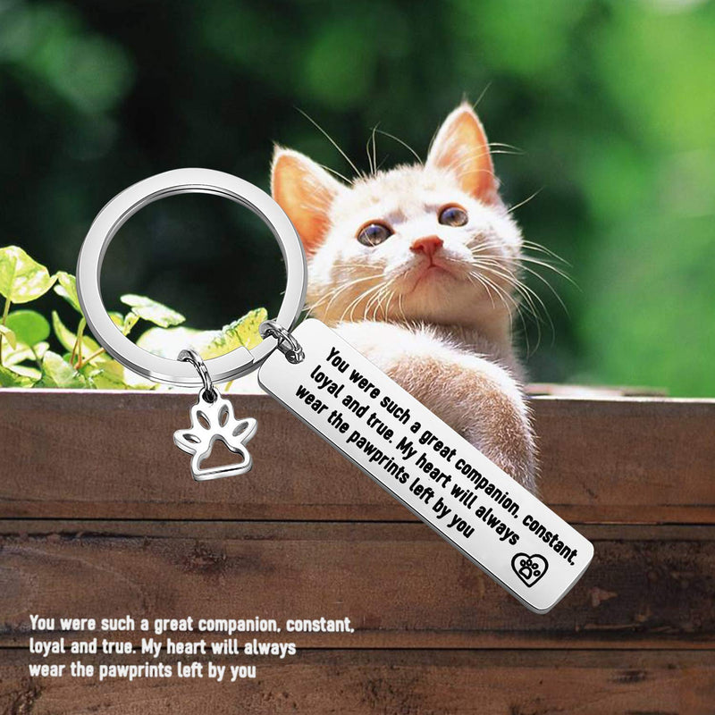 [Australia] - POTIY Loss of Pet Keychain Pet Memorial Gift Family Dog Cat Keychain Pawprint Jewelry 