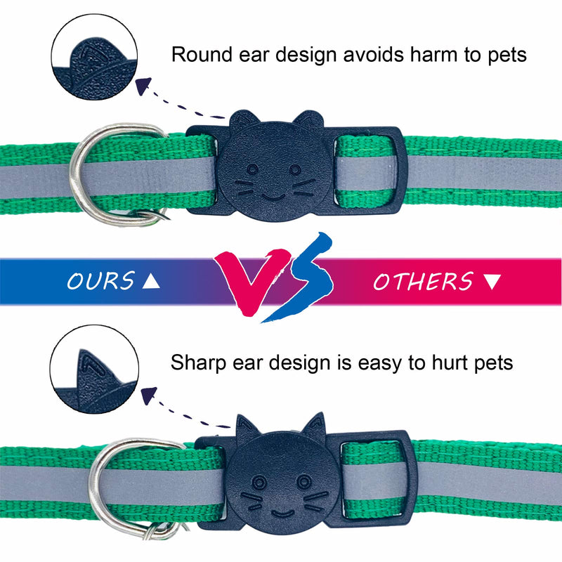 Extodry 10 Pack Reflective Cat Collars,kitten collar with Bells and Safety Quick Release Buckle,Adjustable 7.5''-12.5'',Suitable for Most Domestic (8 Colors & 2 pack Anti-Lost Tags) - PawsPlanet Australia