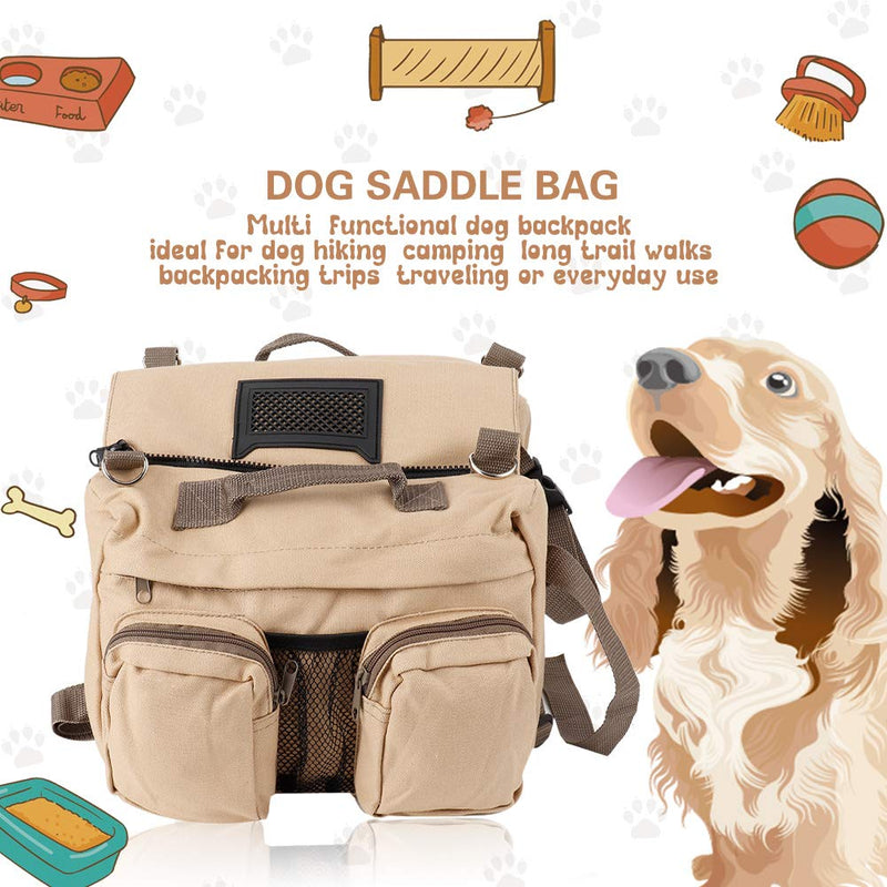 [Australia] - Hffheer Dog Pack Hound Backpack Multi-Functional Dog Outdoor Saddle Bag Pet Trail Pack Travel Camping Hiking Walking Gear for Medium to Large Breeds Dogs 