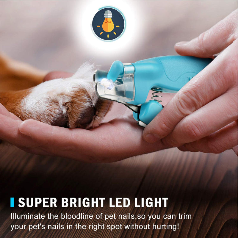 [Australia] - WWVVPET Pet Nail Clipper with LED Light for Dogs Cats,Electric Nails & Claws Trimmer Trimming Grooming, Safe Professional Set with Nail Trapper & Free Nail File,Quick-Sensor Razor Sharp Blades 