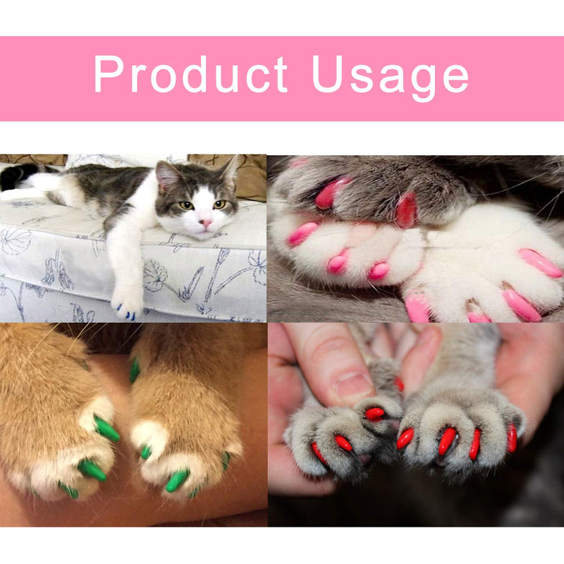 [Australia] - Lattook Pet Cat Nail Caps, Soft Kitten Soft Claws Covers Control Paws, Colorful Kitty Nails Caps + Adhesive Glue + Applicator with Instructions M - Medium Black-M-212 