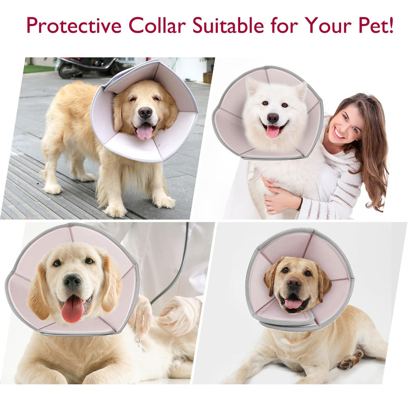 Neck Brace for Dogs & Cats, Adjustable Leak Protection Dog Collar, Comfortable & Soft, Cone-Shaped Design for Wound Protection, Eva Sponge, Ideal for Healing Process, M - PawsPlanet Australia