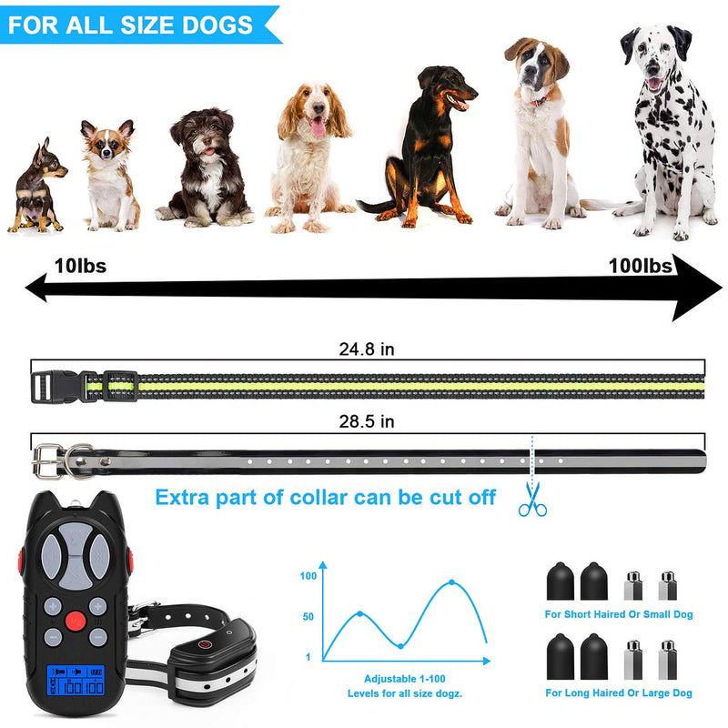 [Australia] - Flittor Shock Collar for Dogs, Dog Training Collar, Rechargeable Dog Shock Collar with Remote, 3 Modes Beep Vibration and Shock Waterproof Bark Collar for Small, Medium, Large Dogs¡­ 