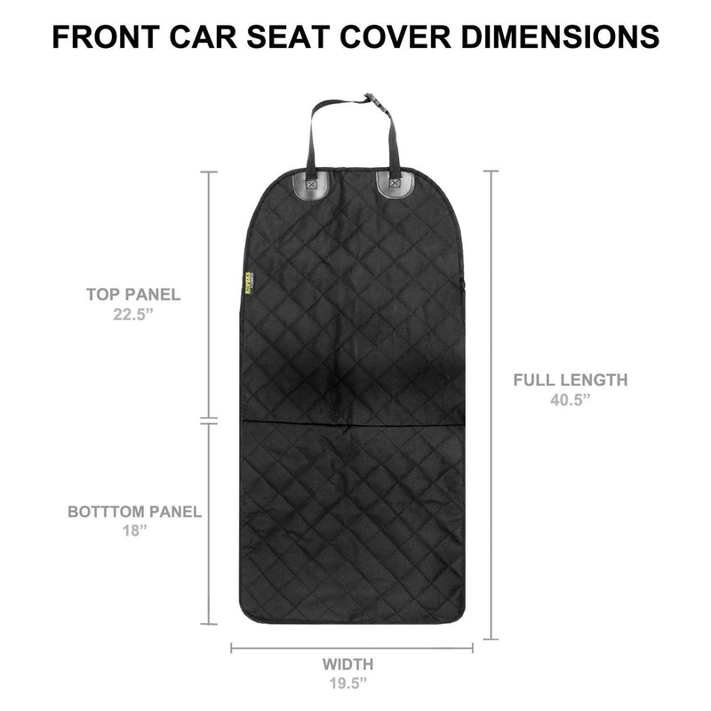 [Australia] - Dog Front Car Seat Cover -Waterproof Non Slip Padded Quilted Protector with Seat Anchors and Heat Straps 