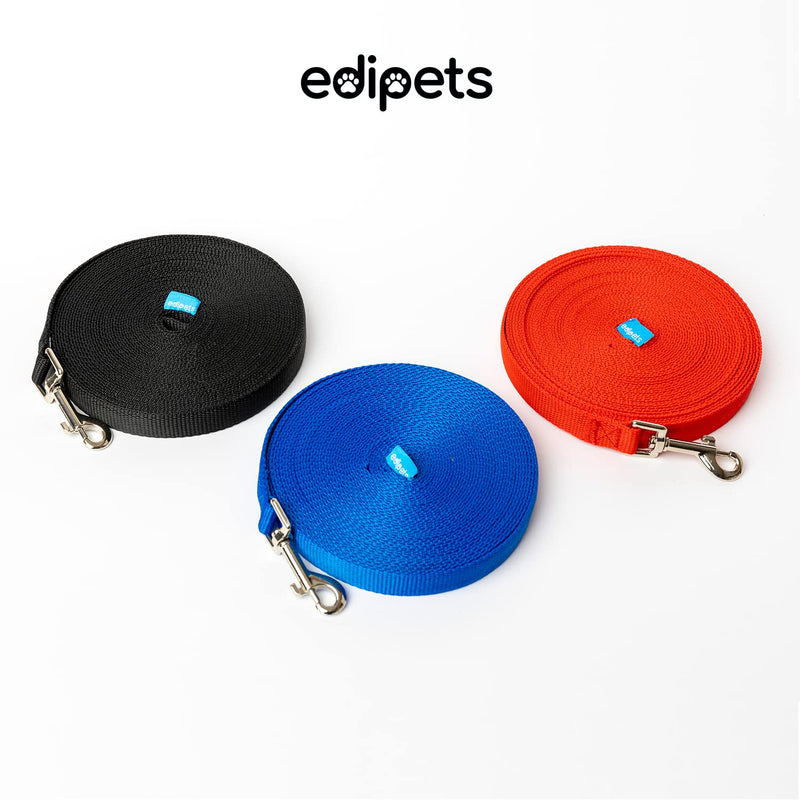 Edipets, drag leash for dogs, 1.5m / 3m / 5m / 10m / 15m, waterproof training leash for large to small dogs, robust dog leash (5 m, black) 5 metros - PawsPlanet Australia