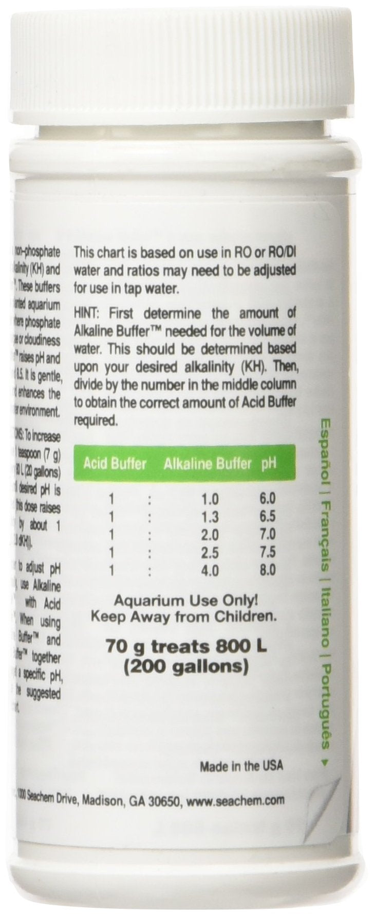 Seachem Alkaline Buffer, 70 g / 2.5 oz 70g/2.5 oz - PawsPlanet Australia