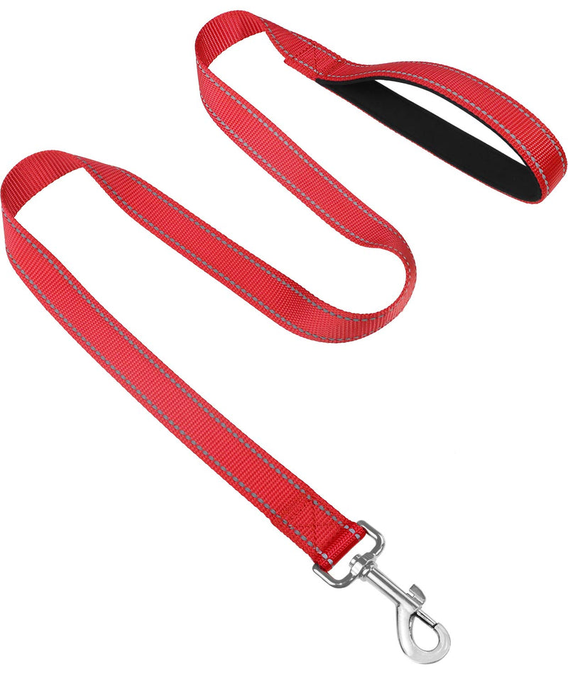 Joytale Padded Handle Dog Lead, Reflective Nylon Dogs Leads for Training,Walking Leash for Small, Medium Dogs, 1.2m × 2cm,Red 1.2m x 2cm Red - PawsPlanet Australia