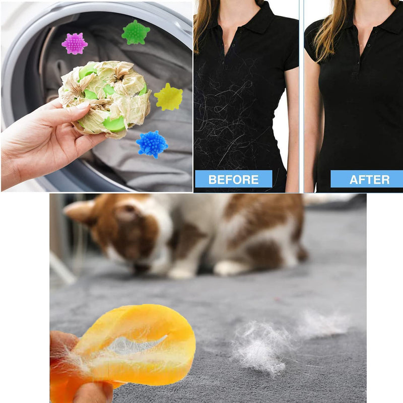 NC Pet Hair Remover 4 Pieces, Pet Hair Remover Washing Machine & Lint Filters, Removes Fur in Washing Machine and Dryer, Environmentally Friendly and Reusable + 10 Laundry Balls - PawsPlanet Australia