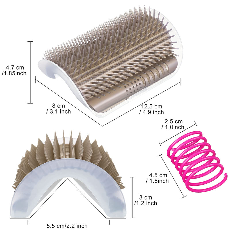 2 Pieces Cat Self Groomer and 8 Pieces Spring Cat Toys Cats Corner Massage Comb Kitten Grooming Massage Brush Tool Wall Corner Cat Scratcher Comb for Short Long Fur Cats Pets - PawsPlanet Australia