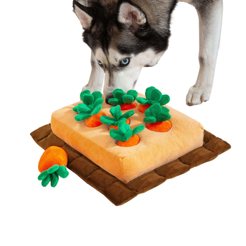 JOYELF Interactive Plush Sniffing Carpet Dog Toy, Training and Nose Work, Training and Hiding Treats, Intelligence Dog Toy Carrot Field - PawsPlanet Australia