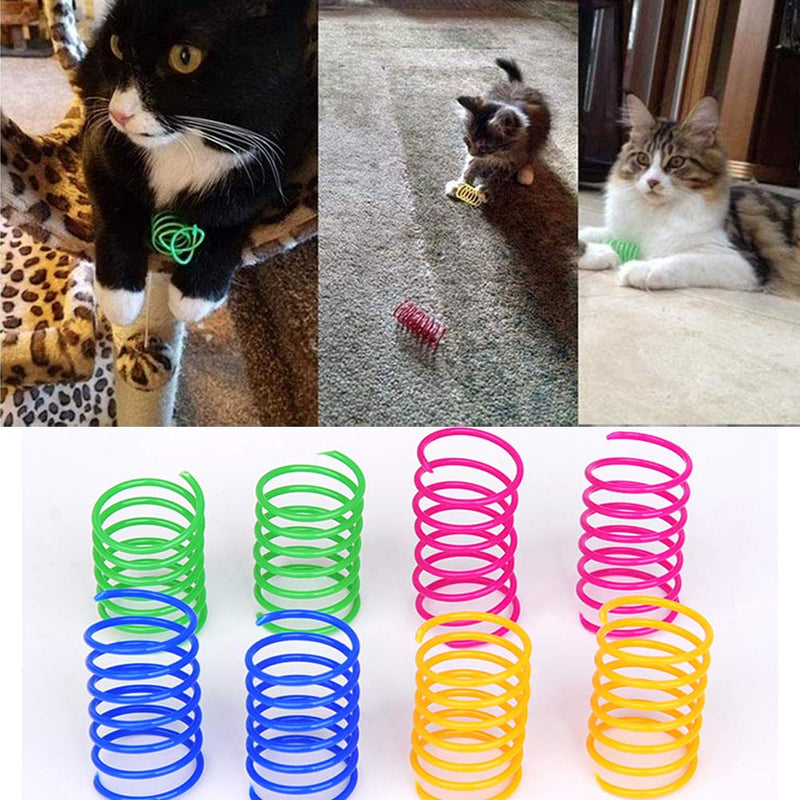 [Australia] - ISMARTEN 100 Pack Pet Wide Colorful Springs Cat Toys Plastic Coil Spiral Springs for Cat Kitten Pets (Random Color) 