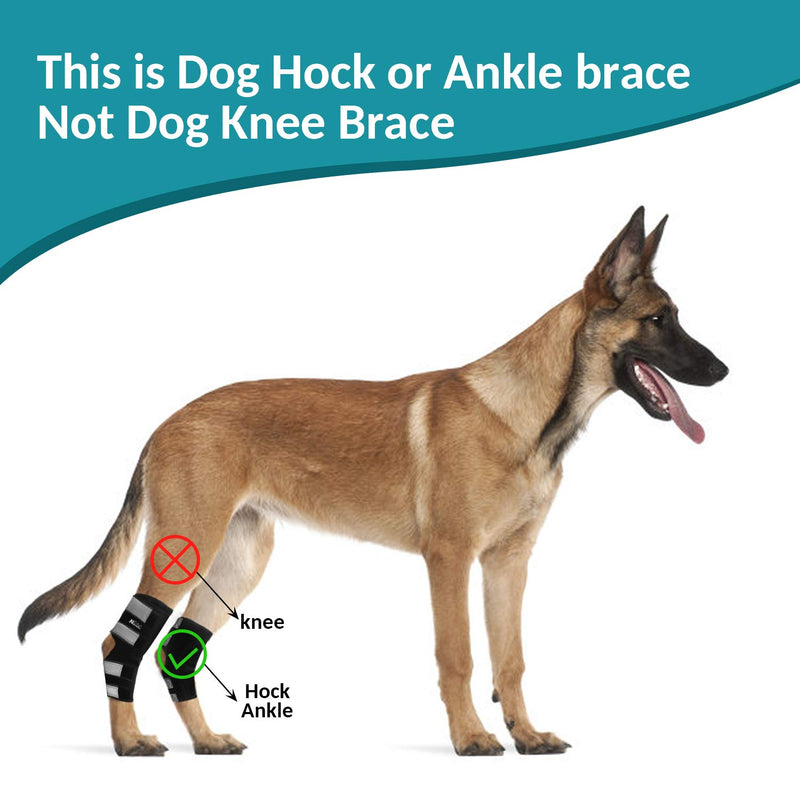 NGLVKE Dog Rear Leg Hock Brace 2 Pack, Joint Brace Used for Sprains, Hind Leg Support for Arthritis, Stability After Injury, Dog Hock (Ankle) Support (S) S - PawsPlanet Australia