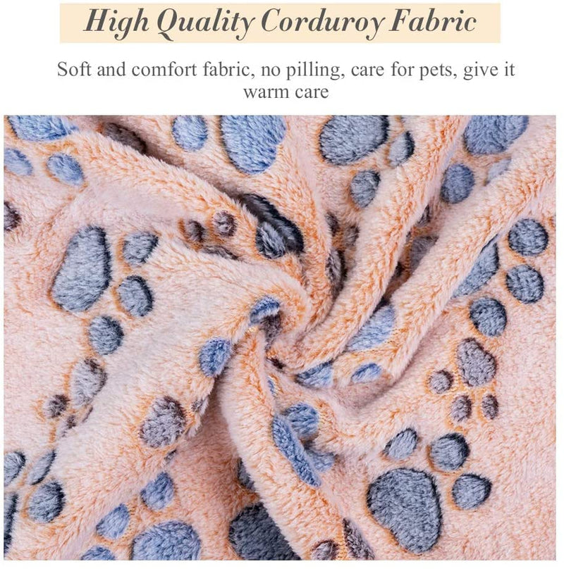 Pet Soft Dog Blankets Small - Fluffy Cats Dogs Blankets for Small Dogs, Cute Paw Print Pet Throw Puppy Cozy Blankets 3 Pack Dog Paw S - PawsPlanet Australia