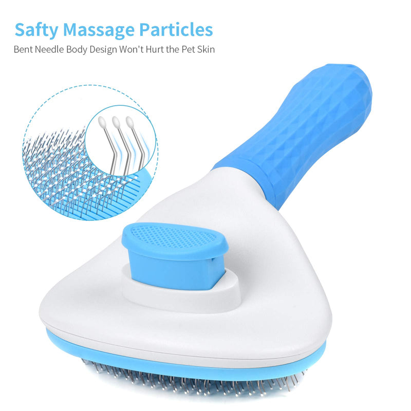 DanceWhale Reusable Pet Hair Remover, Animal Hair Removal Roller & Dog Cat Grooming Brush, Easy to Clean Pet Fur from Furniture, Carpet, Clothes, Bedding and Sofa, Blue 2 pieces - PawsPlanet Australia