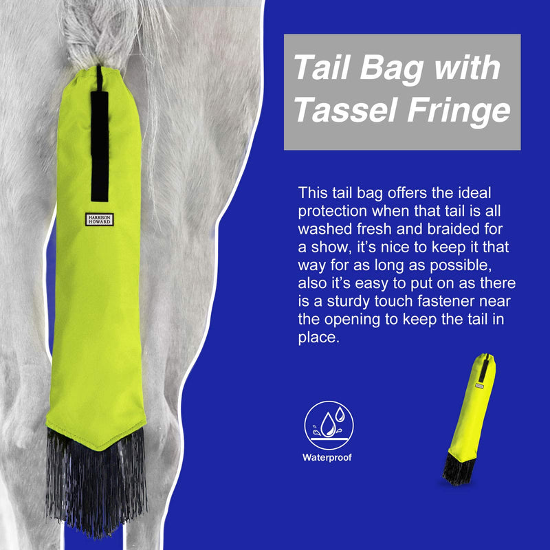 Harrison Howard Horse Tail Bag with Fringe Fluorescent Green - PawsPlanet Australia