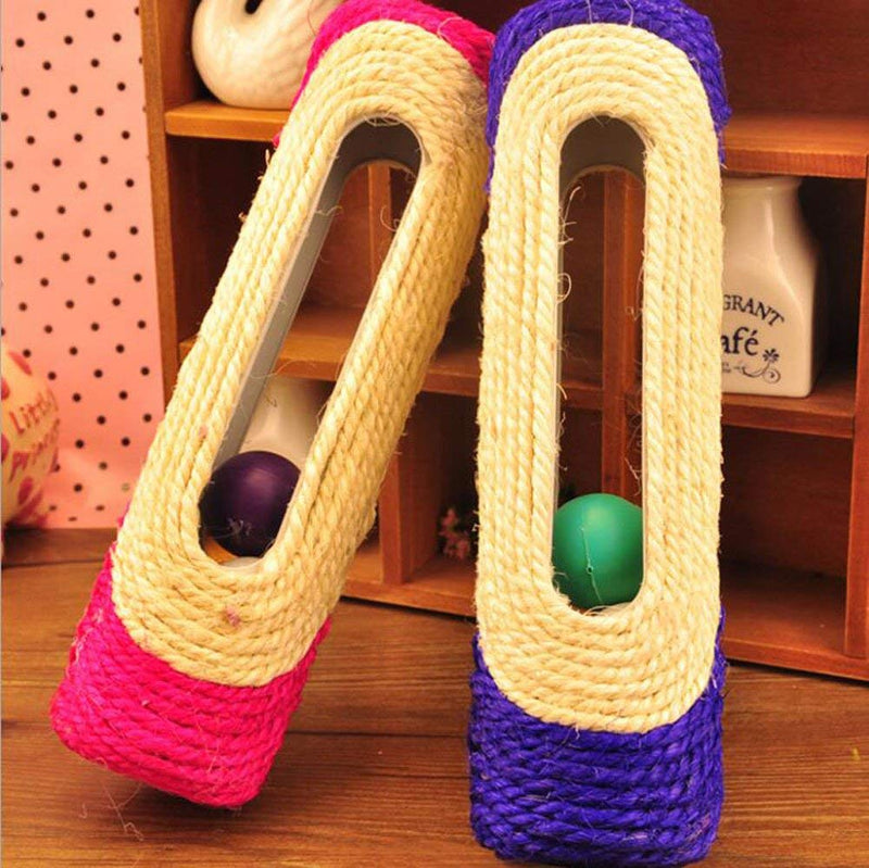 [Australia] - Yeecoofei Cat Kitten Toys Rolling Sisal Scratch Board Roller with 3 Ball Exercise Training Tool 