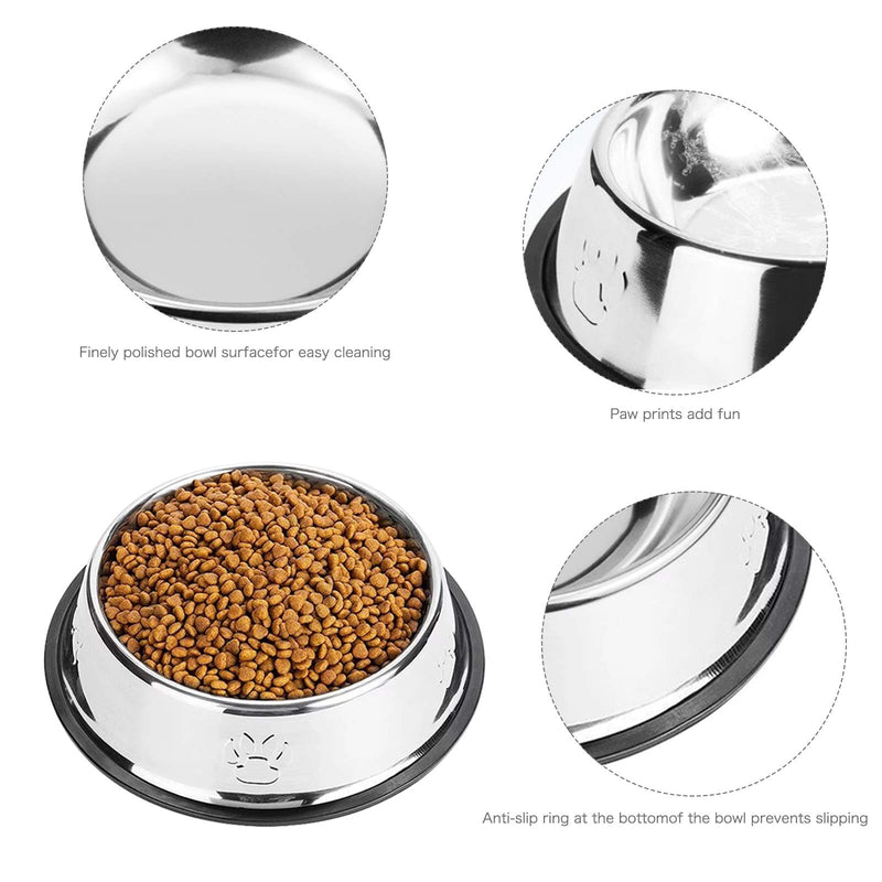 Zoiibuy 3 Piece Cat Bowl Stainless Steel Pet Bowls for Cats Anti-slip Non-spill Cat Food Water Bowl set Multifunctional Cat Feeding Bowls for Kitten Puppy Dog - PawsPlanet Australia