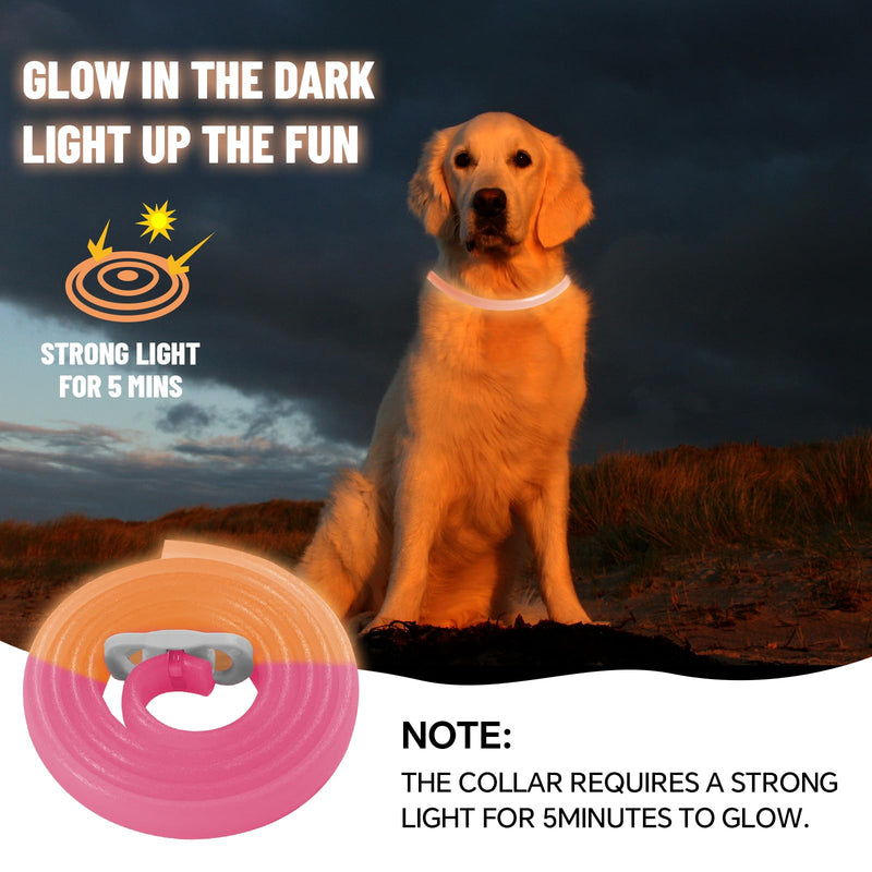 VICSOM Calming Collar for Dogs, Luminous Dog Collar Calming Collars, Pheromone Waterproof Luminous Anxiety Relief Anti Stress Dog Collar for All Dogs Pink Pack of 2 Bright Pink Pack of 2 - PawsPlanet Australia