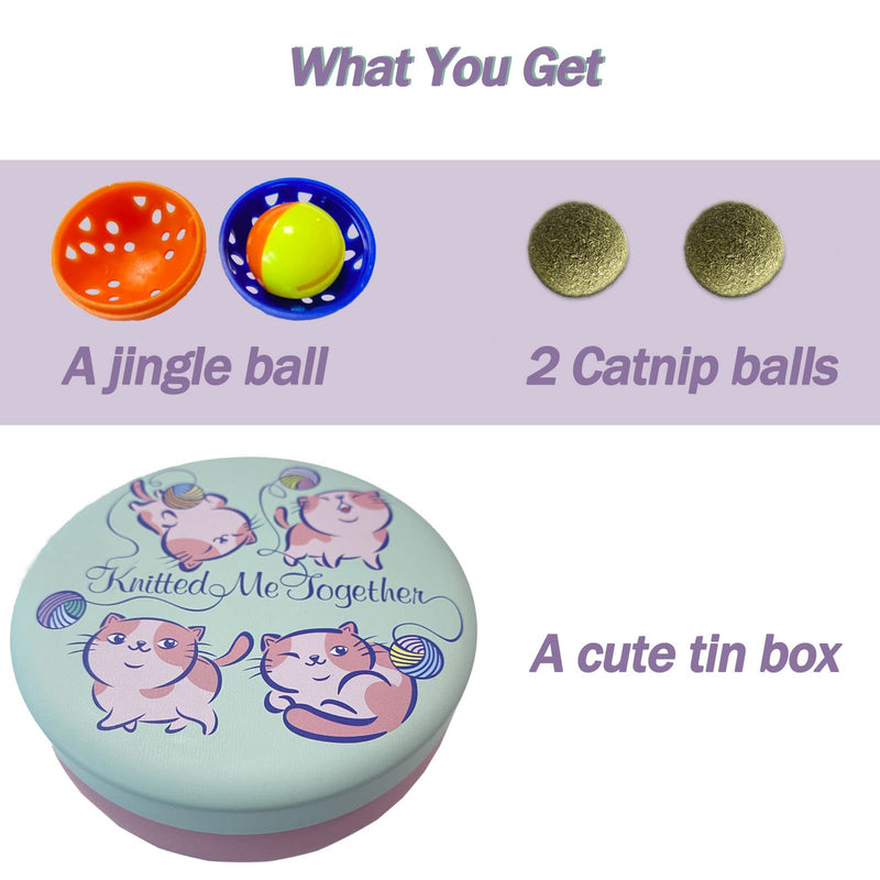 Catnip Ball Toys Including 2 Catnip Balls and 1 Jingle Ball Toy, Chew Toys Teeth Cleaning Hairball Removal - Interactive Cat Kicker Kitty Toys Cat Ball Toys - PawsPlanet Australia