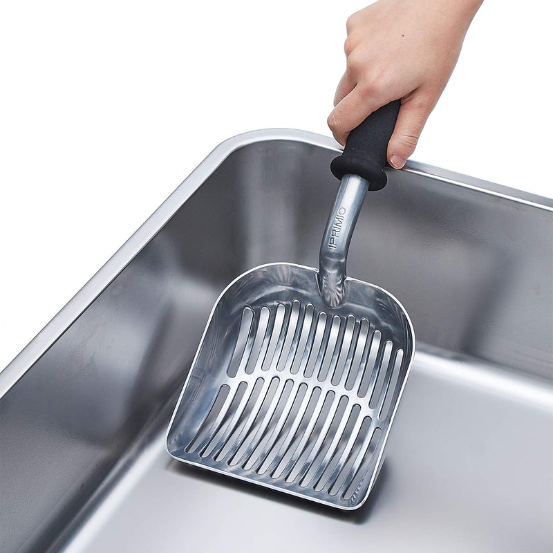 [Australia] - iPrimio Scoop Monster Cat Litter Scooper with Soft Foam Handle - Super Large Shovel with Easy Grip for Sore Hands. Silver 