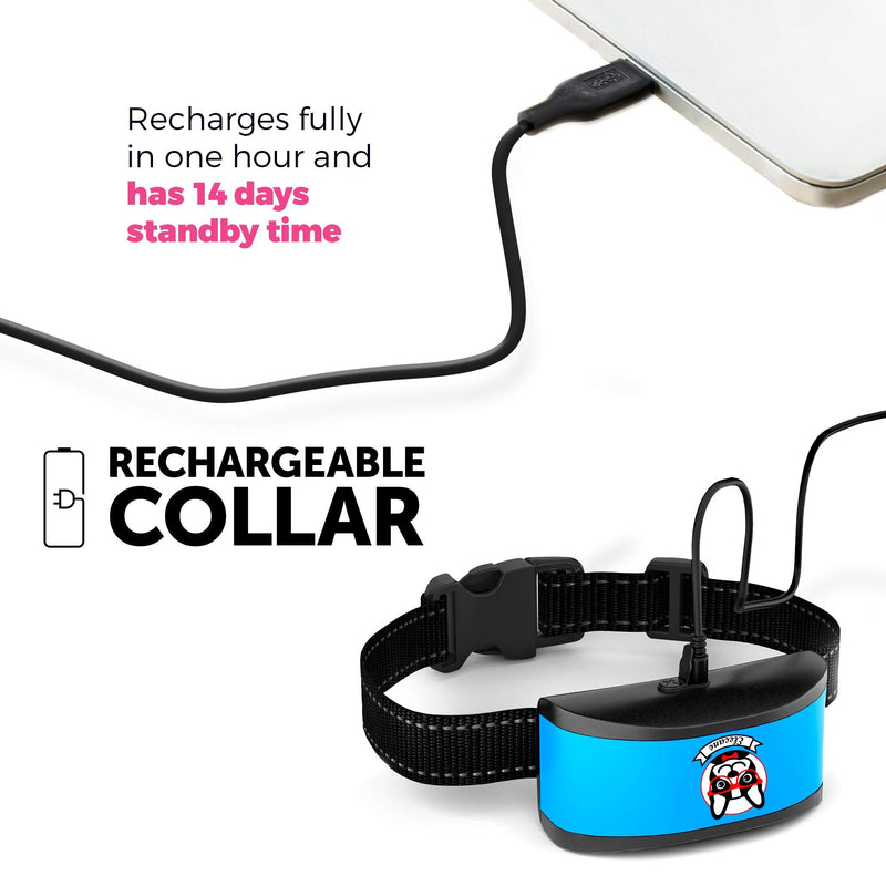 [Australia] - Small Dog Bark Collar Rechargeable - Anti Barking Collar For Small Dogs - Smallest Most Humane Stop Barking Collar - Dog Training No Shock Bark Collar Waterproof - Safe Pet Bark Control Device Small, Medium, Adjustable Blue, Pink, Black, Green, Red 
