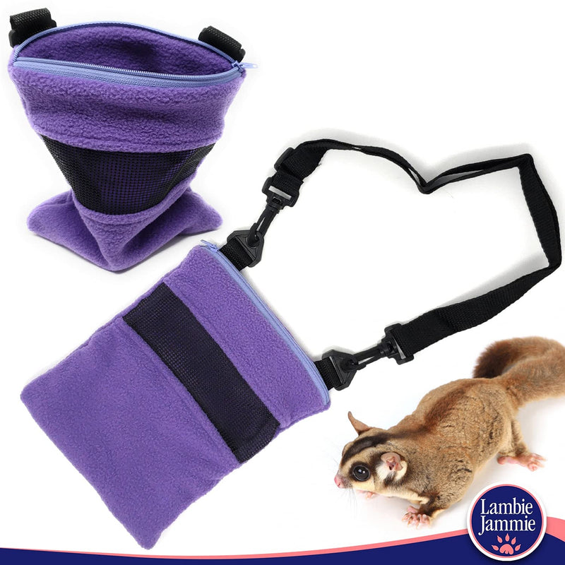 LAMBIE JAMMIE Purple Bonding Pouch for Sugar Gliders, Hedgehogs, Bunnies, Or Other Small Pets, Great for Bonding and Sleeping to Better Your Relationship with Your Pet Large 9"X9" - PawsPlanet Australia