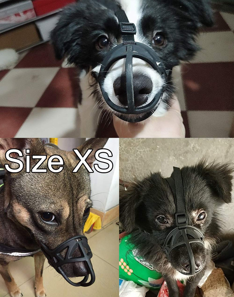 [Australia] - Mayerzon Dog Muzzle, Breathable Basket Muzzle to Prevent Barking, Biting and Chewing, Humane Muzzle for Small, Medium, Large and X-Large Dogs XS Black 