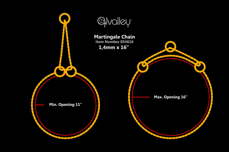 [Australia] - Alvalley Martingale Chain Show Collar for Dogs Thickness 1.4 mm x 16 in Gold Plate 
