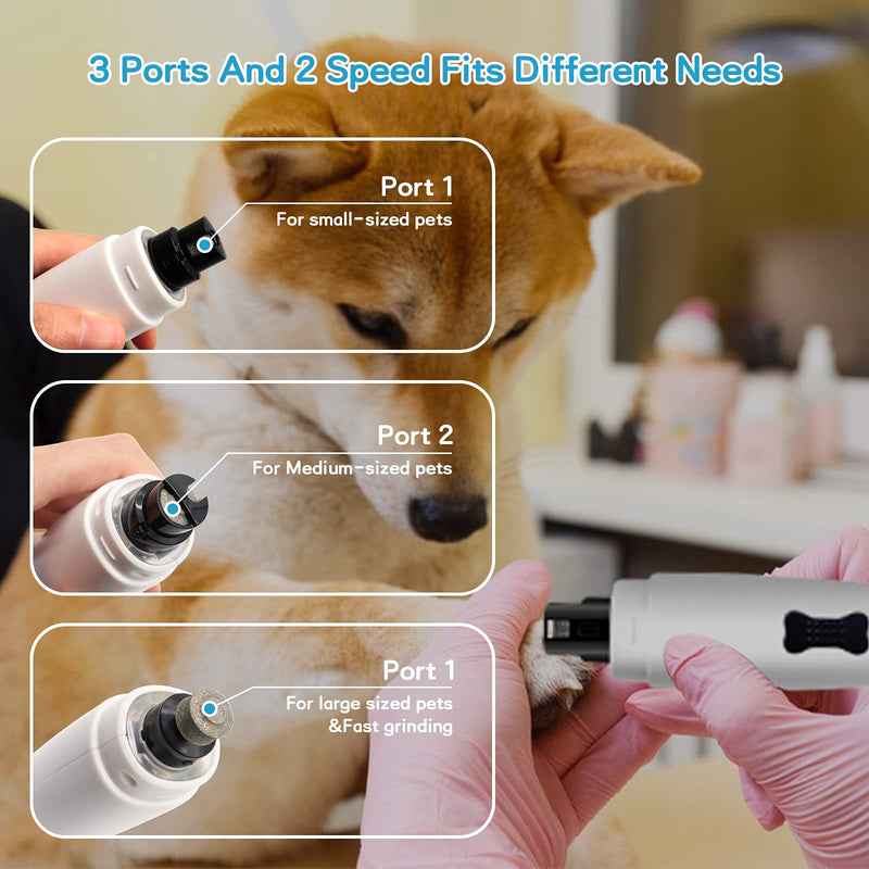 Hausure Dog Nail Grinder with Upgraded LED Light, Professional Quiet Electric pet Nail Trimmer, Painless Paws Grooming for Small Medium Large Dogs & Cats - PawsPlanet Australia