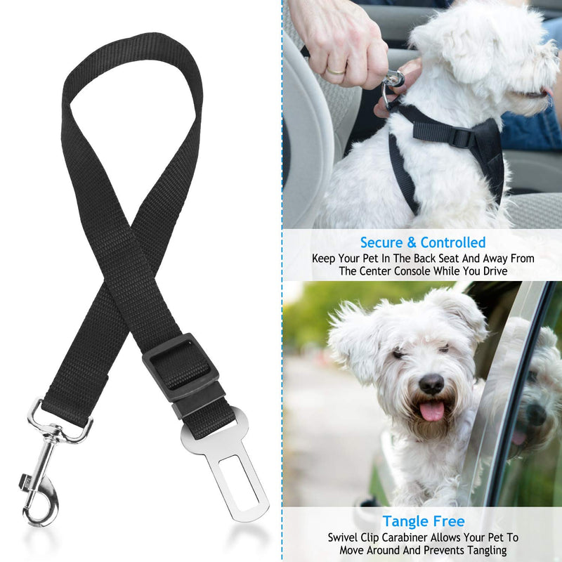 [Australia] - iMounTEK 2 Pack Adjustable Tangle Free Pet Safety Vehicle Seat Belt Lead Harness for Dogs & Cats, Metal Buckle & D-Ring Design 