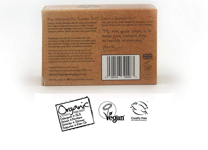 Little Beast Organic Pet Grooming Shampoo Bar – Natural & Vegan | Dog Puppy Soap (110g) - PawsPlanet Australia
