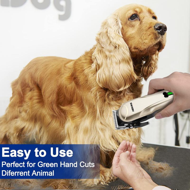 Clipper Dog Quiet Dog Clipper Hair Clipper: Pet Hair Clipper Clipper Dog Cat Electric Dog Trimmer Paw Trimmer for Dogs Dog Grooming Gold-1 - PawsPlanet Australia