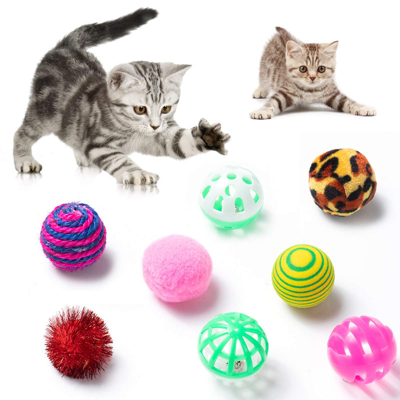 ZWOOS Cat Toy, 23 Piece Cat Toy Set Cat Toys Variety Pack with Balls Feather Toy Plush Toy Toy Mice for Cats Kitty 23 Piece - PawsPlanet Australia