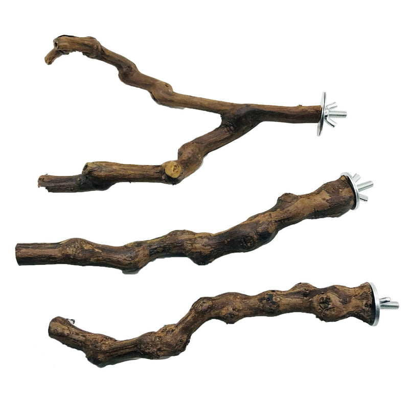 N|A Allazone 5 PCS Bird Perch Natural Grape Stick Bird Standing Stick Swing Chewing Bird Toys Natural Grapevine Bird Cage Perch For Parrot Cages Toy for Cockatiels, Parakeets, Finches - PawsPlanet Australia