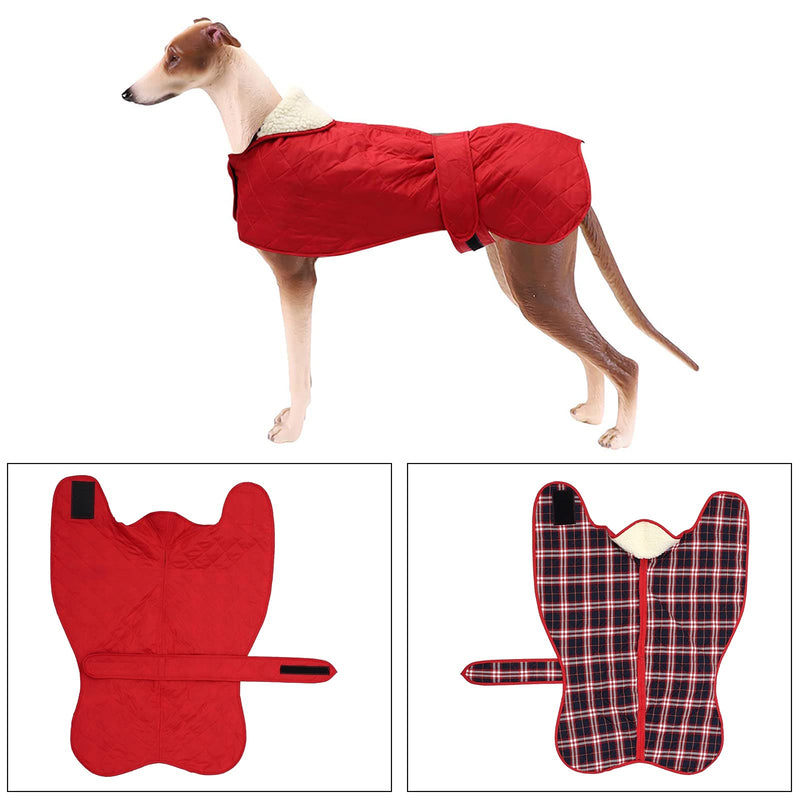 Morezi Dog Jacket, Dog Winter Coat with Warm Fleece Lining, Waterproof Dog Coat with Adjustable Bands For Greyhounds, Lurchers and Whippets - Red - M - PawsPlanet Australia