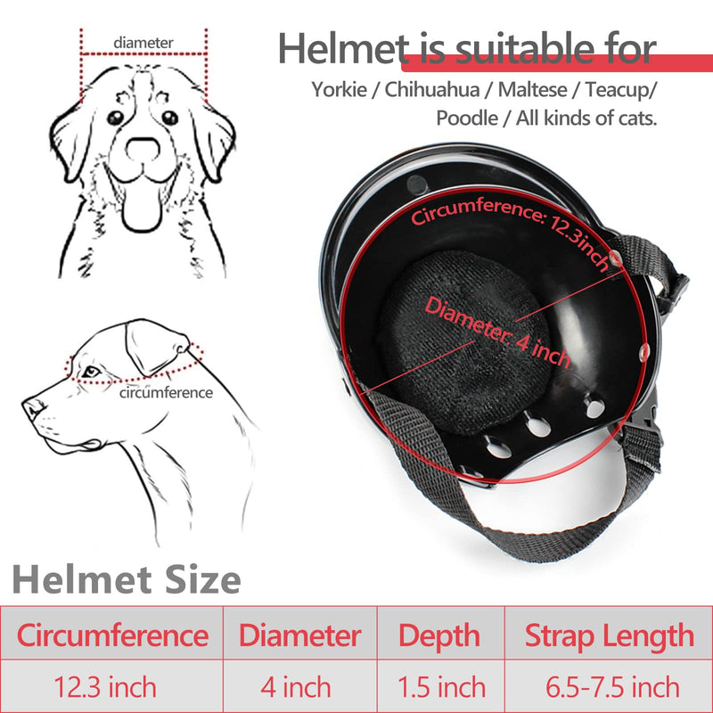 NVTED Pet Helmet, Dog Cat Safety Ridding Cap Motorcycle Bike Hat, Soft Padded Sun Rain Protection Small - PawsPlanet Australia